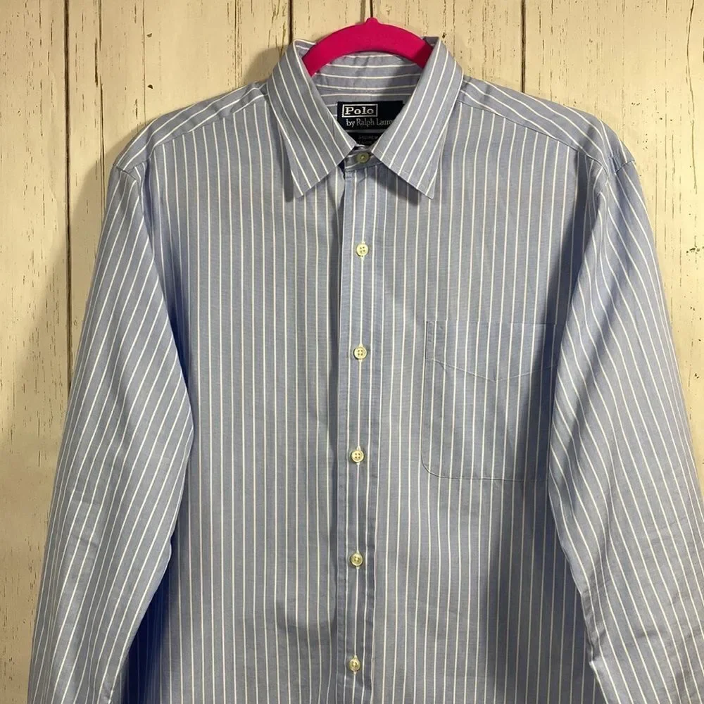 Polo By Ralph Lauren Mens Striped Long Sleeve Button Down Shirt Nautical Preppy